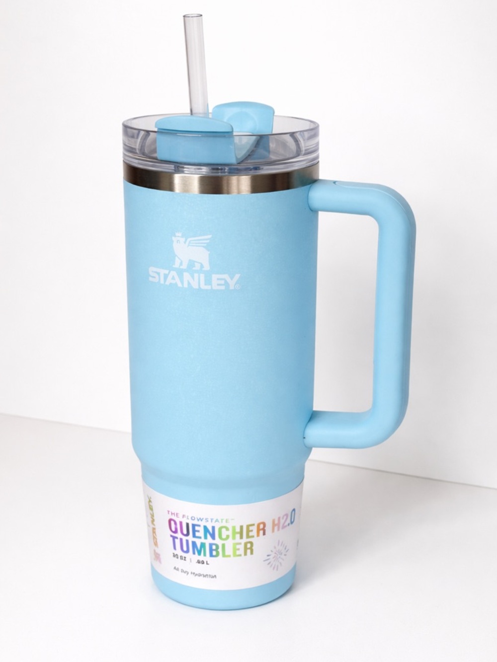 Stanley Quencher H2.0 30oz Tumbler Powder Blue Crush FlowState Straw Cup